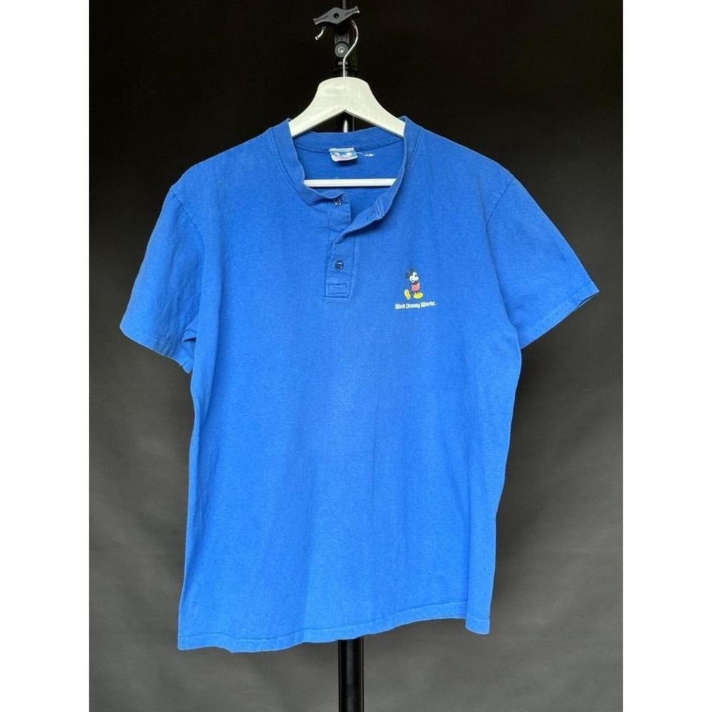Mickey‎ Mouse Walt Disney World Vintage Blue Henley Large Unisex